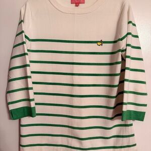 Masters Magnolia Lane Green and White Striped Sweater
